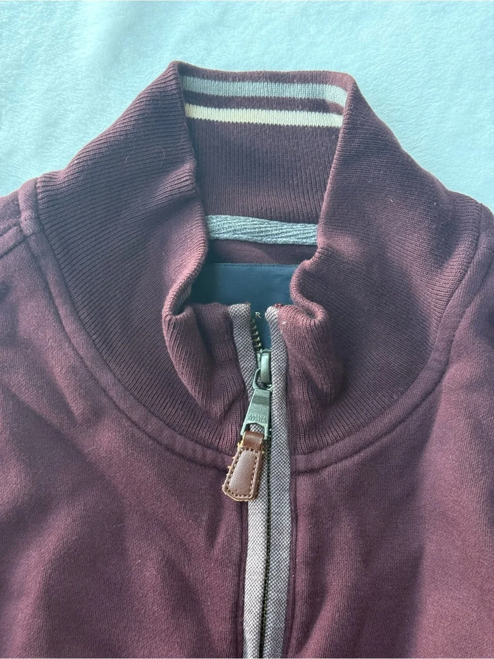 Banana Republic Maroon Full-Zip Sweater Jacket